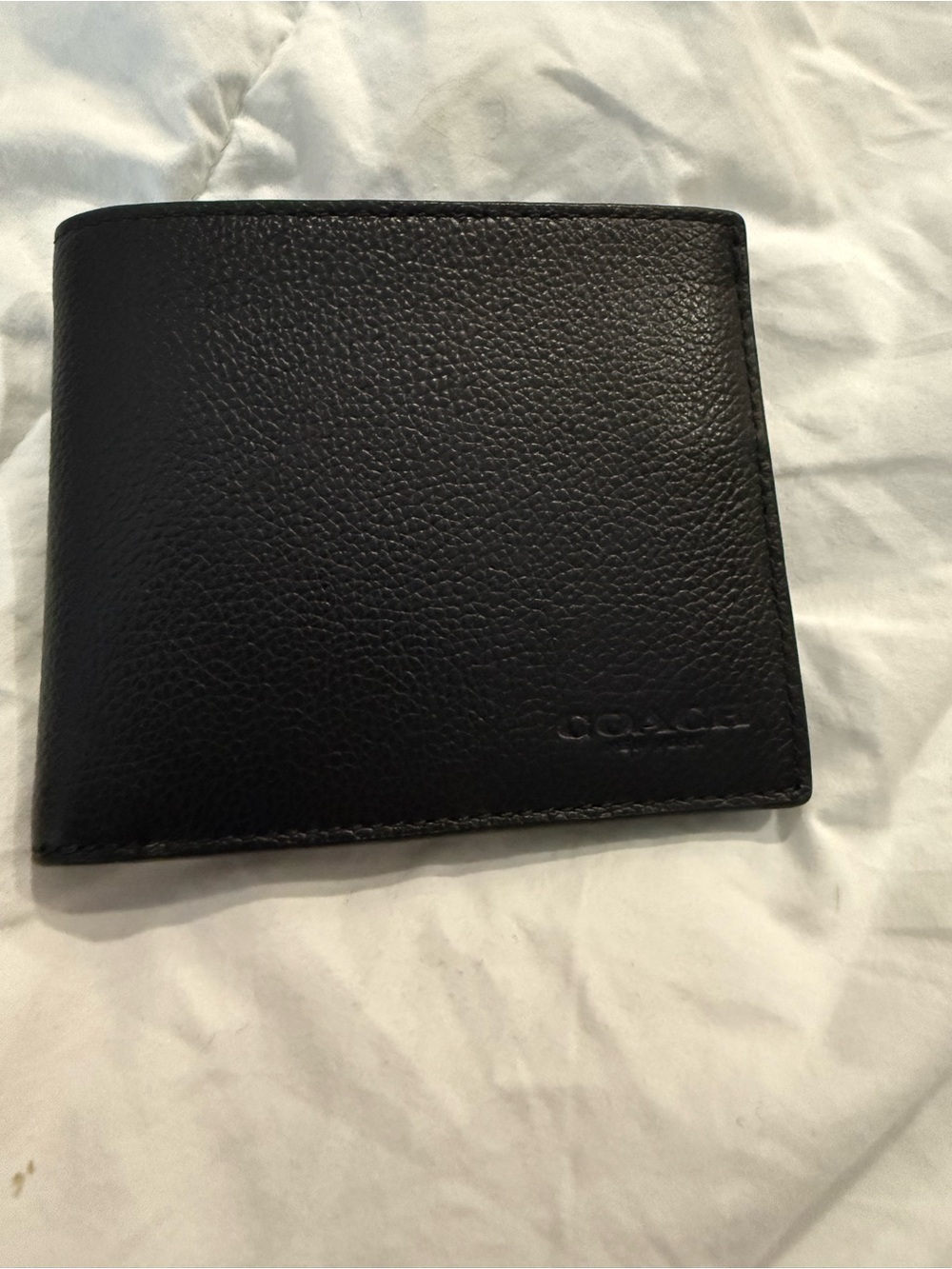 Coach Black Leather Bifold Card & Key Holder Wallet